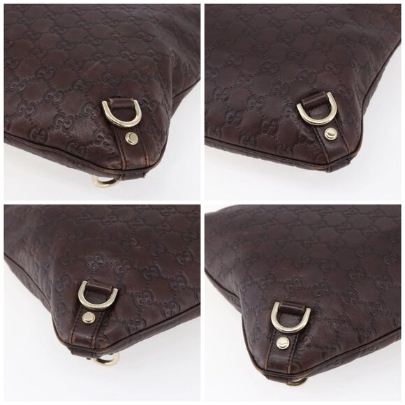 GUCCI Guccissima Abbey GG Canvas Bag Leather Bordeaux Gold 131326 Auth ep11342 - Picture 16 of 16